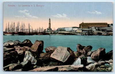 La Lanterna e S. Benigno - Genova Genoa ITALY Postcard