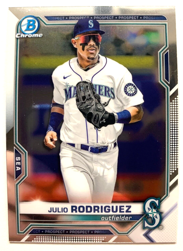 JULIO RODRIGUEZ ROOKIE • 2021 Bowman Chrome #BDC-145 • SHARP SEATTLE MARINERS RC