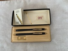 Cross Century Classic Executive Satin Black/Gold Pen and Pencil Set 2501 NO LOGO