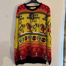 Image of Deadpool & Wolverine Marvel Christmas Jumper Size Large New With Tags