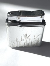 Vintage Colibri Monogas Butane Lighter with Reed Design Made in Ireland 60s