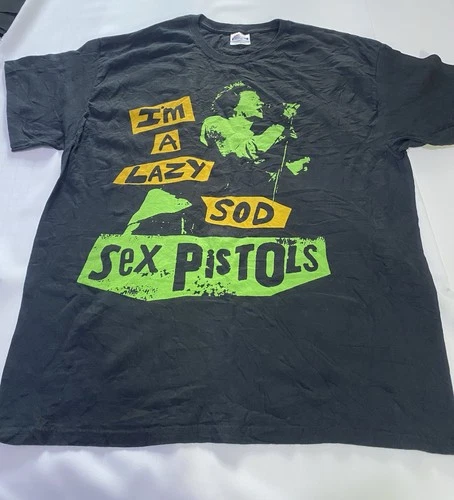 0042Vintage Sex Pistols TShirt XL Im A Lazy Sod Punk Rock Ba Vintage vintage concert t-shirt, vintage, size XL, single stitch, B+ condition
