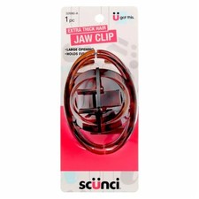 Scunci No Slip Grip Large Jaw Clip For Extra Thick 1 Count Pack of 1 , black