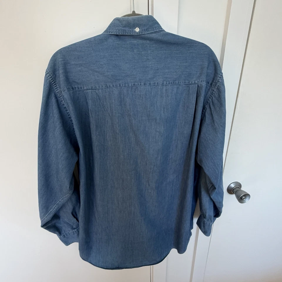Cutter & Buck Mens Shirt L Denim Chambray Long Sleeve Button Front - Image 3 of 4