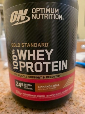 optimum nutrition whey protein 1.5lb cinnamon roll exp 5/2028