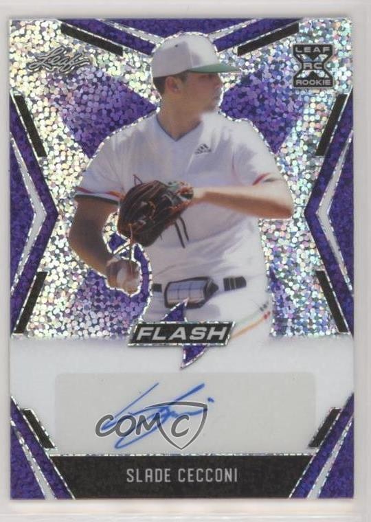 2020 Leaf Flash Purple 29/35 Slade Cecconi #BA-SC2 Auto uk2