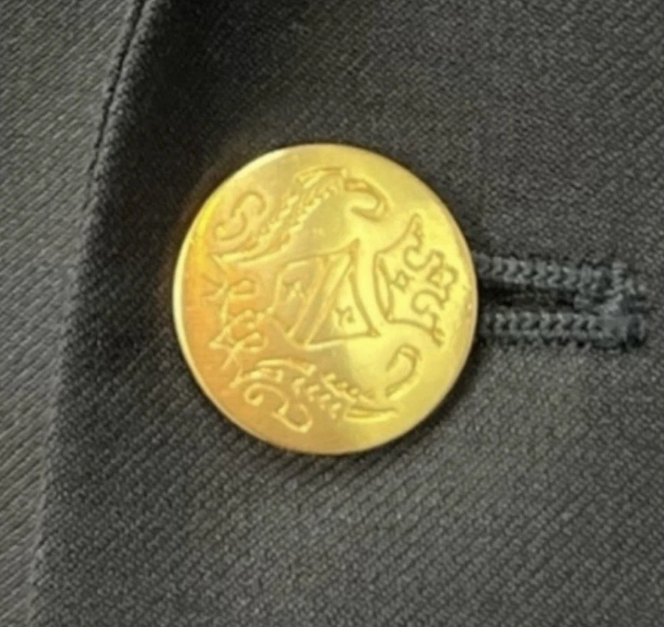 Jos. A. Chaqueta Blazer Bank Para Hombre 50R Lana Azul Marino Dorado Botón Doble Pecho Foto 3 de 4