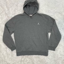 Jordan Brooklyn Fleece Hoodie Men  s Size M Medium Gray Jumpman Sweatshirt FV7281