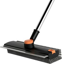 Floor Scrub Brush with Squeegee Long Handle 3 in 1 tub 52'' 2026 Black
