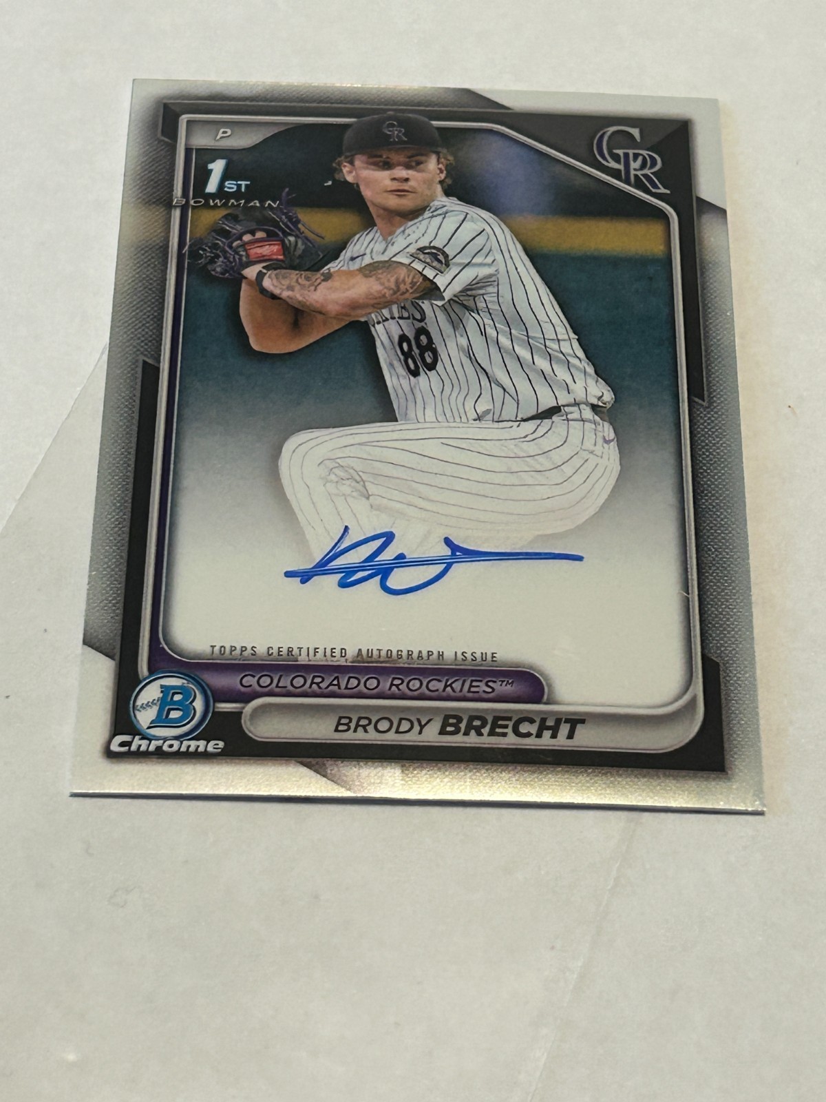 2024 BOWMAN CHROME AUTO BRODY BRECHT  1ST BOWMAN PARALLEL-R0CKIES