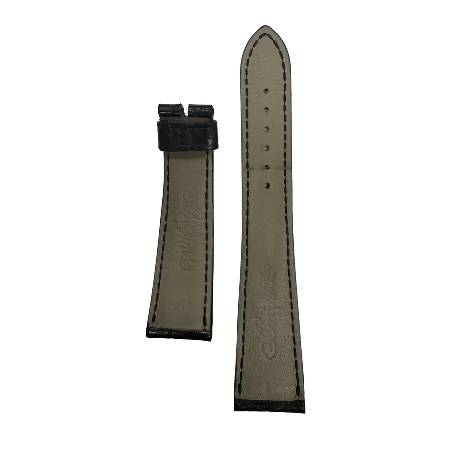 宝玑 20 x 16 毫米黑色皮革男士表带 — 第 2/3 张图片