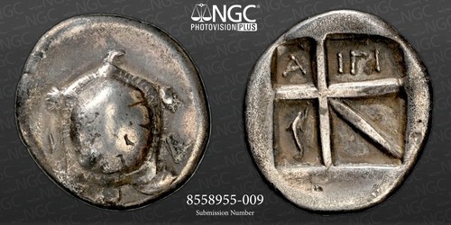ISLANDS OFF ATTICA, Aegina TORTOISE NGC F 5/5 4/5- 350-338 BC XTREM HIGH RELIEF