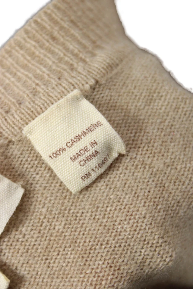 Suéter tejido cachemir cuello en V manga larga marrón talla pequeña Inhabit para mujer Foto 4 de 4