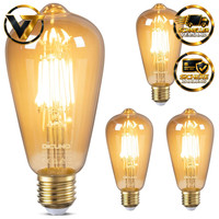 Edison Vintage GlüHbirne E27 LED 6W Warmweiß 2200K 4Er Pack Beleuchtung