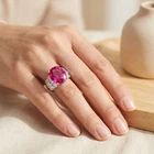 Charming Pink Padparadscha Sapphire 9.02Ct 925 Sterling Silver White Gold Rings
