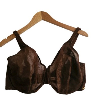 Gossard Glossies Bra 38I Brown Sheer Underwired Sexy Seamless 6271 Full Coverage
