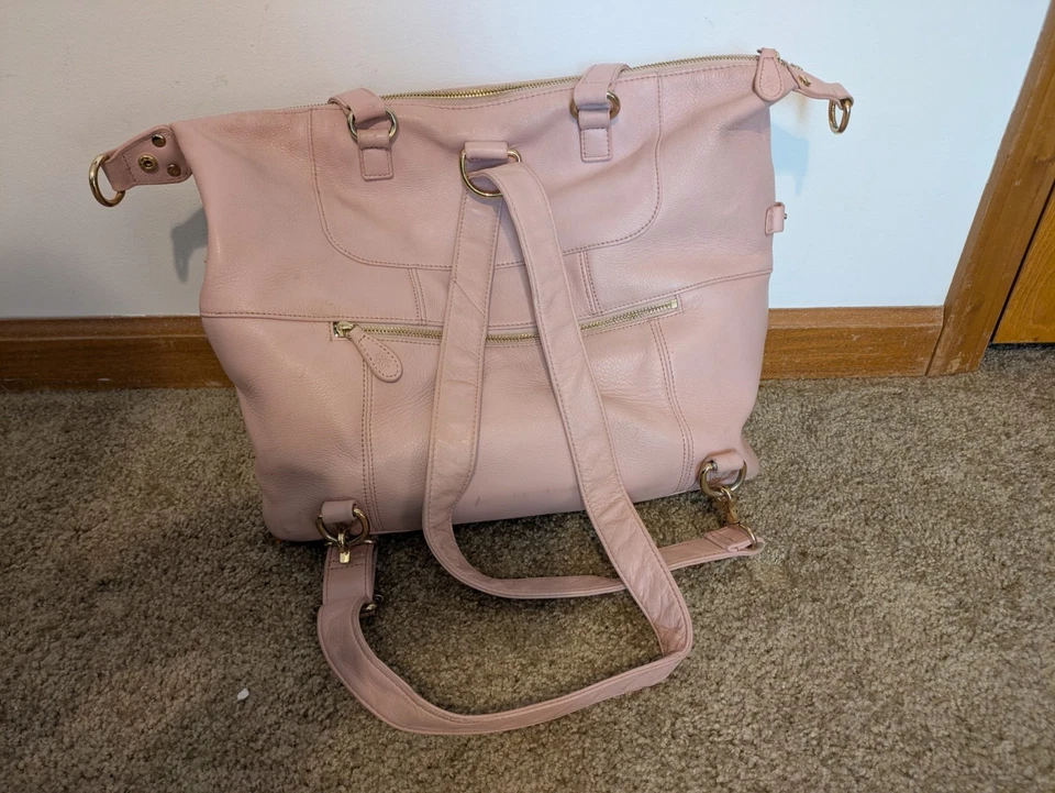 Lily Jade Shaylee Pink Diaper Bag in Blush Real leather - Image 2 of 4