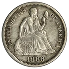 1886-S SEATED LIBERTY DIME ~ NICE XF/AU