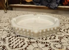 Vintage 1950's Westmoreland Milk Glass Octagonal Hobnail Ashtray ~ 7"