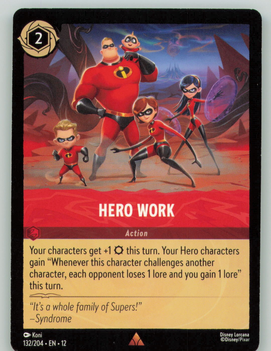 Hero Work 132/204 Wilds Unknown Lorcana Rare Near Mint