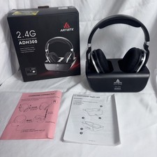 Artiste ADH300 2.4GHz Wi-Fi Digital Stereo TV Headphones with Charging Dock READ