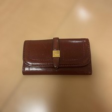 Dakota Leather Key Case Dark Brown 3 Key Hooks Gold Used