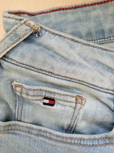 TOMMY HILFIGER sz 16 JEANS DENIM SKINNY BLUE FADED ADJUSTABLE WAIST STRETCH NEW - Picture 5 of 7