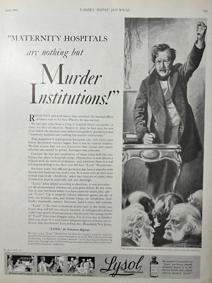 1931 Lysol Disinfectant Maternity Hospitals Murder Institutions Vintage Print Ad