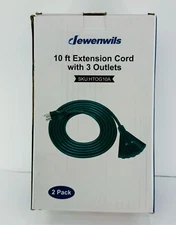 DEWENWILS 10 FT Green Outdoor Tri-Tap Extension Cord Splitter for Christmas