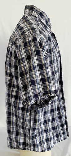 Carhartt Men's Short Sleeve Button Down Shirt XL Checkered Plaid Blue - Picture 4 of 5