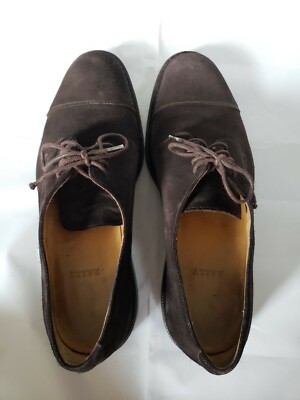 Bally Suede Oxford Shoes Chocolate Brown Men\'s 10.5 E Bally leather oxfords brown - Gem main image 3