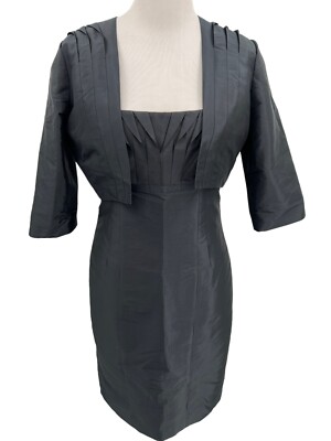 Calvin Klein Black Sheath Formal Dress & Crop Jacket 2 Piece Set Womens  Size 8 | eBay