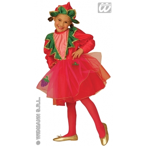 CARNEVALE COSTUME VESTITO FRAGOLINA BAMBINA 3/4 ANNI - Foto 1 di 1