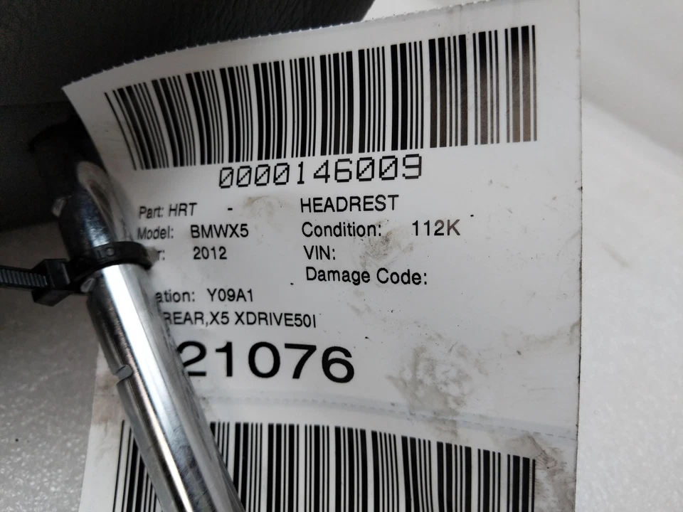 2012 BMW X5 Right Passenger Side Rear Headrest - OEM - Image 4 of 4
