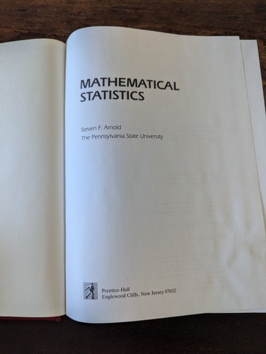 Mathematical Statistics by Steve Arnold (1989, Hardcover) - Picture 5 of 8