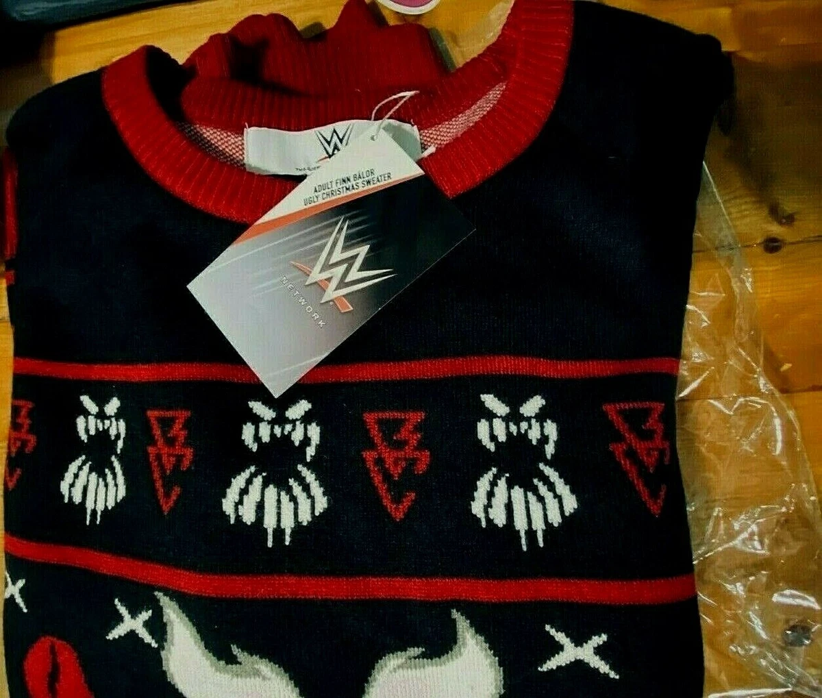 WWE Demon King FINN BALOR Balor Club CHRISTMAS SWEATER Adult SIZE XL NWT