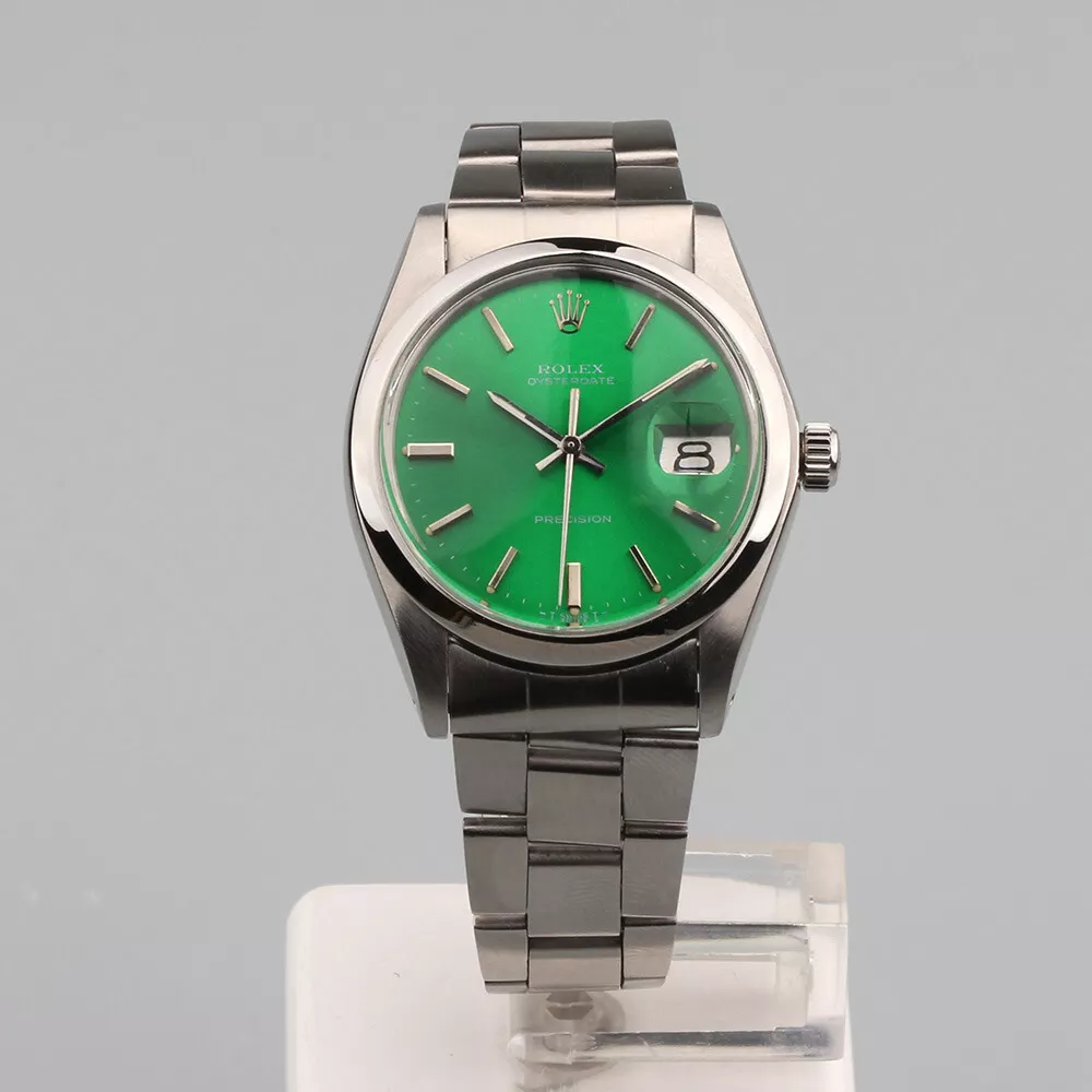 Vintage Rolex 6694 Oyster Date Precision Green SR Dial Still Mens Original Watch