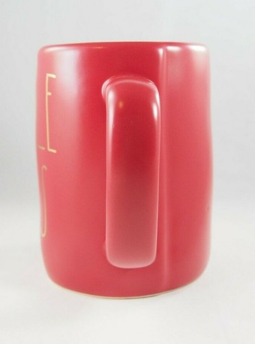 Rae Dunn Magenta 'Jingle Bells' Matte Red Gold Mug Cup Christmas Pottery New - Foto 4 di 11