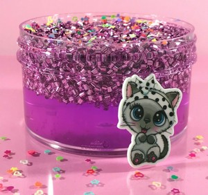 SCENTED-Clear-SLIME-034-MEOWGICAL-034-BINGSU-Beads-Crunchy-Purple-Glitter-Charm-6-8-oz