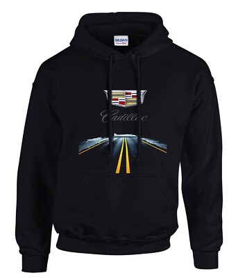 Cadillac Autobahn Auto Logo Hooded Kapuzenpullover Schwarz -31121 -SW