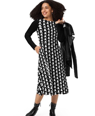 Ghost Dress, Halloween Dress, long sleeve dress pockets, goth midi dress,  plus | eBay