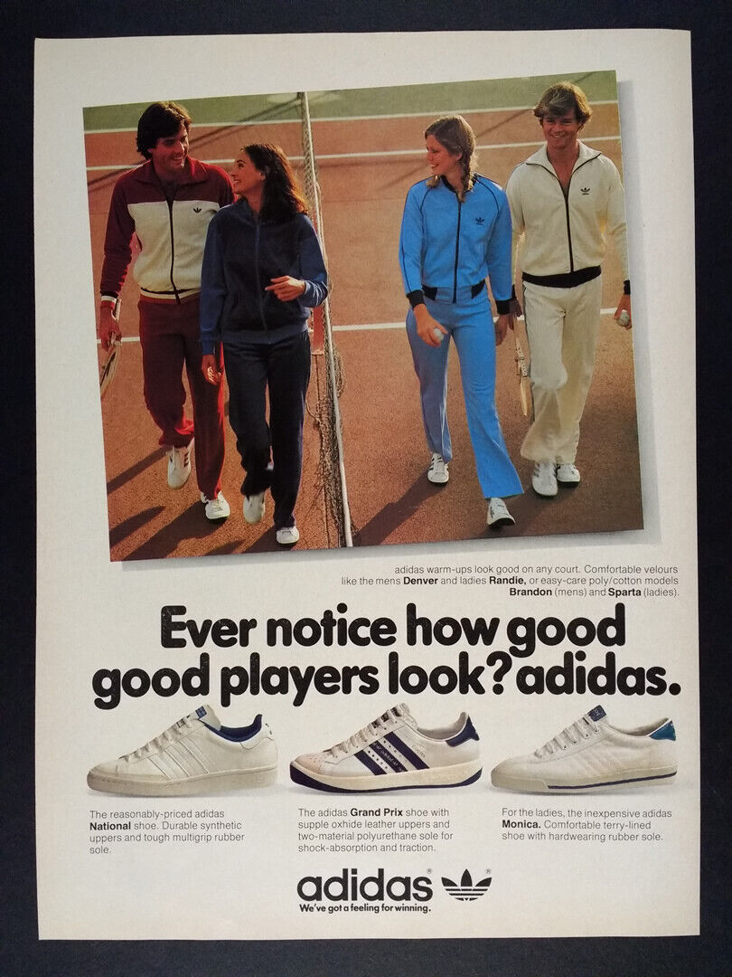 Leeds tarifa Expulsar a 1981 Adidas National Grand Prix &amp; Monica Tennis Shoes vintage print Ad  | eBay