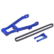 GPM Alum 7075 Extend Swing Arm (+30mm) + Pull Rod + Chain Blue : 1/4 Promoto-MX