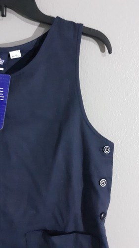 New-YOUTH GIRLS DICKIES SCHOOL UNIFORM JUMPER DRESS.NAVY BLUE.POCKETS.SZ 16RG - Picture 5 of 7