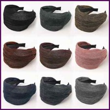 3.9inch Wide Hard Headband with Teeth for Women Girls Hair Band Pleated Cloth