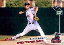 2019 Lowell Spinners Grandstand 39 Ryan Zeferjahn Topeka Kansas KS Baseball Card