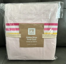 Pottery Barn Teen Ribbon stripe Duvet Cover Full/queen New