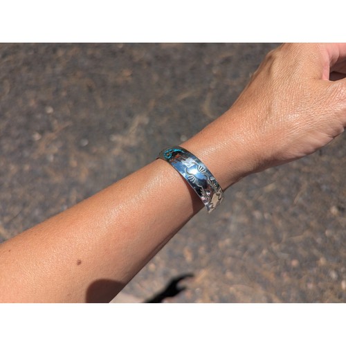 Navajo Cuff Bracelet Signed Handmade Ethnic Native Turquoise Cuff sz 7 *** - Picture 5 of 10