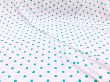 Bullet Printed Liverpool Textured Fabric Stretch White Mint Small Polka Dot R35