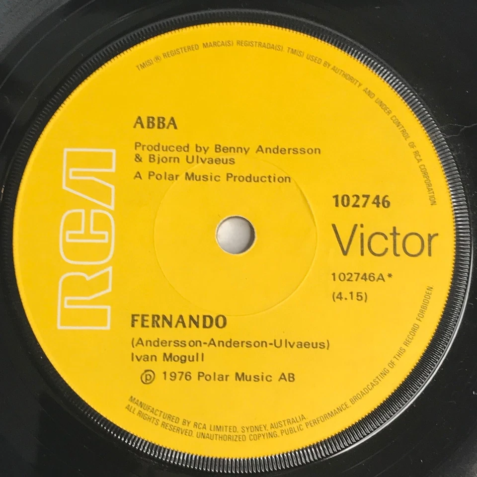 Abba ( Fernando ) ( Tropical Loveland )  Vinyl 45 Single Record 1976 - Image 4 of 4